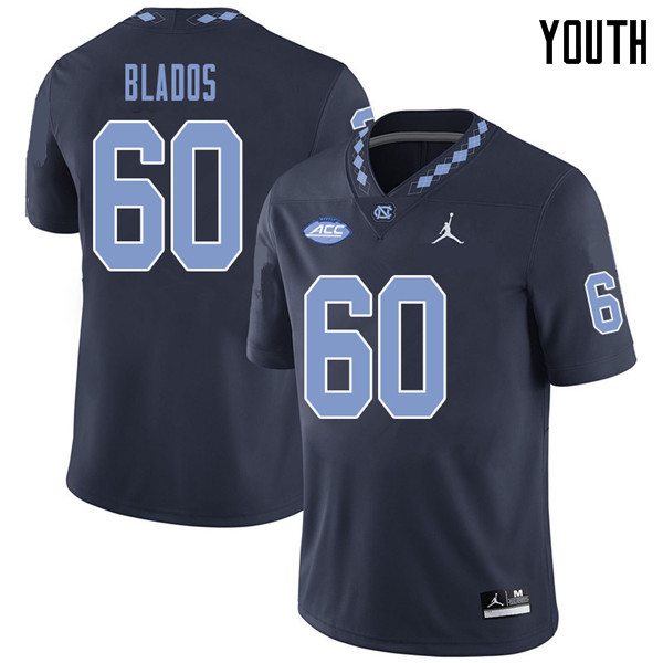 Jordan Brand Youth #60 Brian Blados North Carolina Tar Heels College Football Jerseys Sale-Navy